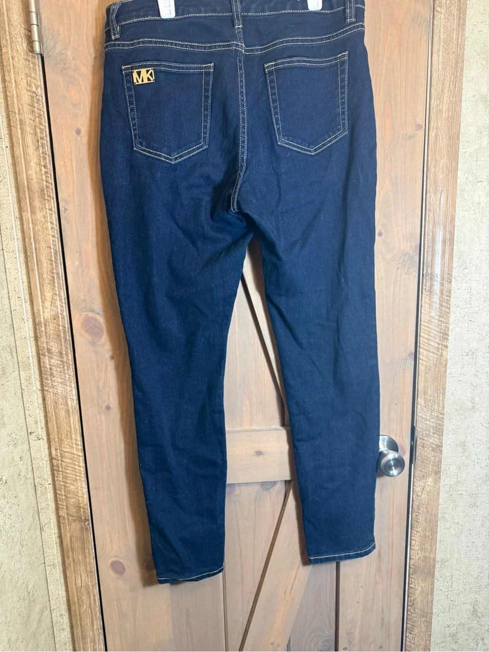 Michael Kors Women's Dark Indigo Skinny Jeans with Gold Hardware